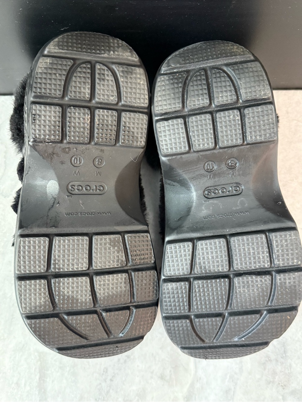 Crocs STOMP Quilted Clog Faux Fur Platform Sandals Clogs Women’s Sz 10 Mens 8 - Picture 7 of 11